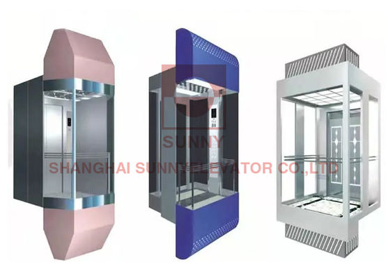 Elevadores panorâmicos de aço inoxidável do elevador de Roomless MRL 1000kg VVVF