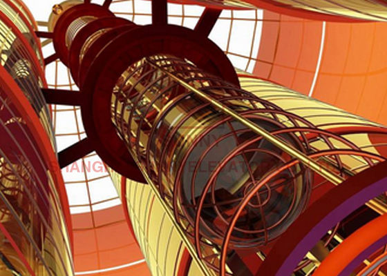 Elevador Sightseeing panorâmico de aço inoxidável Gearless do elevador da observação de PMS