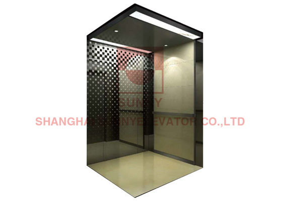 Elevador de aço inoxidável do elevador do passageiro da placa do espelho com com o titânio preto