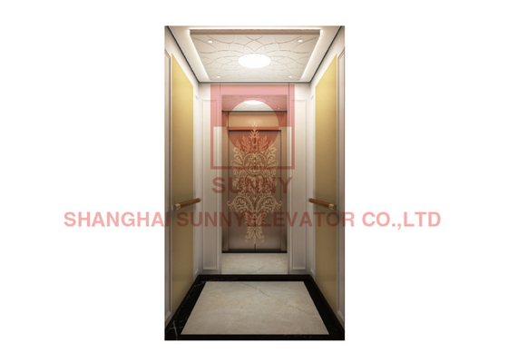 Elevador de Rose Gold Mirror Modern Residential da fita de aço, elevador da casa do elevador