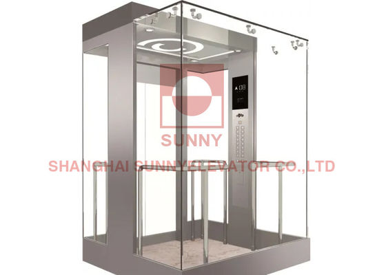 Elevador 800KG panorâmico Gearless da tração VVVF 1.0m do CE com de aço inoxidável