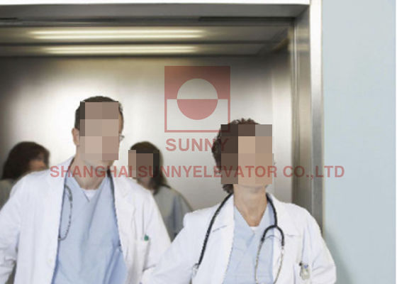 do elevador Gearless do hospital do passageiro de 1600kg MRL anti impressão digital